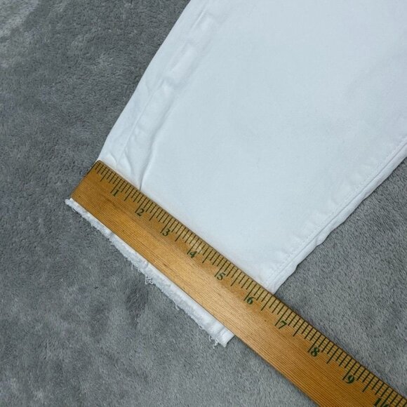 Ann Taylor LOFT 29/8 Womens White Curvy Crop Jeans Frayed Hem a0944 - Picture 2 of 11